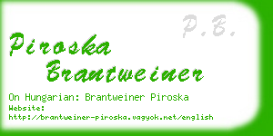 piroska brantweiner business card
